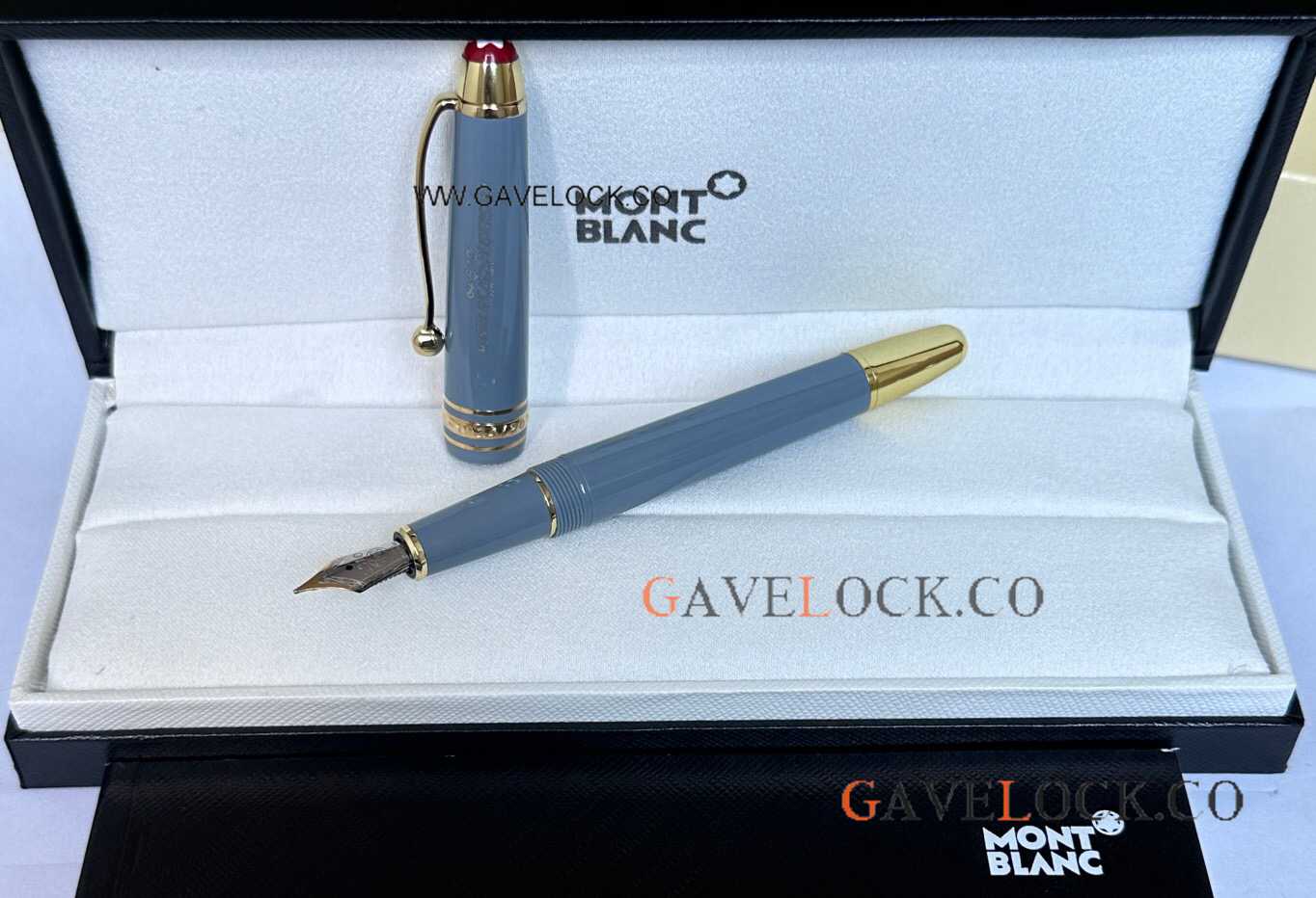 Copy Mont Blanc 100 Years Meisterstuck Glacier Blue-Gold Fountain Midsize